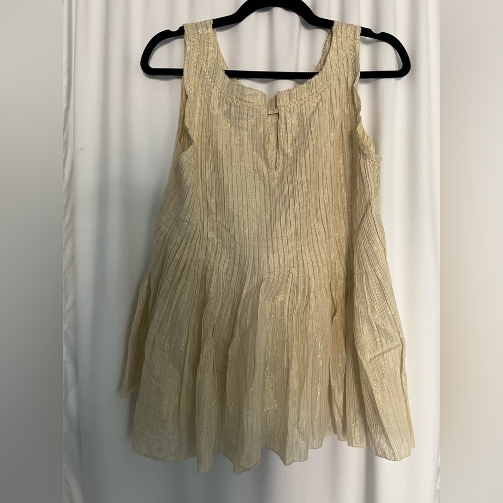 Vanessa Virginia cream and gold dressy tank